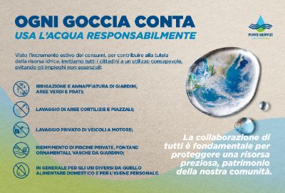 Piave Servizi "Ogni goccia conta, usa l'acqua responsabilmente"
