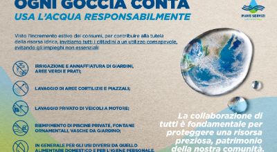 Piave Servizi "Ogni goccia conta, usa l'acqua responsabilmente"